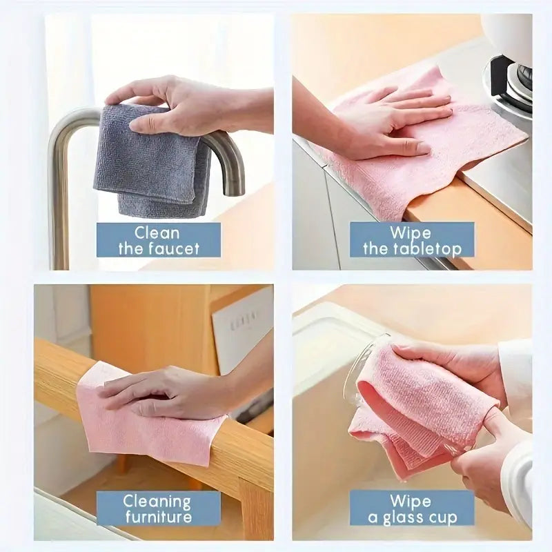 Microfiber Cleaning Cloth Roll (50 Pcs)