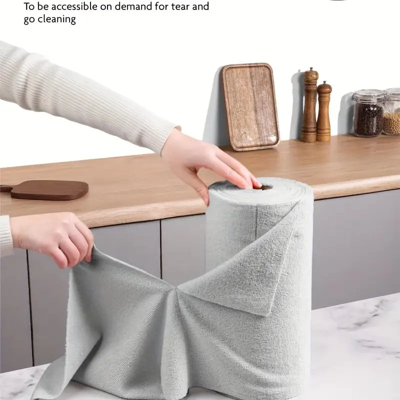 Microfiber Cleaning Cloth Roll (50 Pcs)