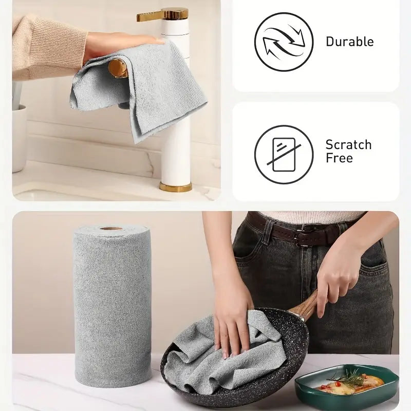 Microfiber Cleaning Cloth Roll (50 Pcs)