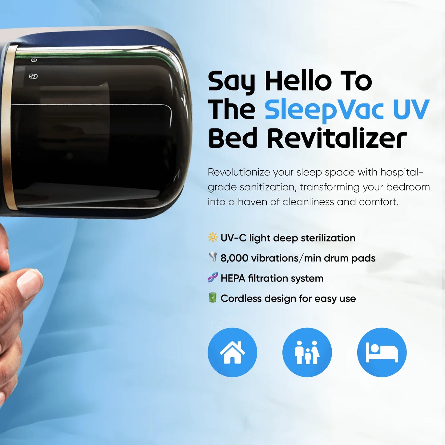 SleepVac® UV Handheld Vacuum by Awesure™