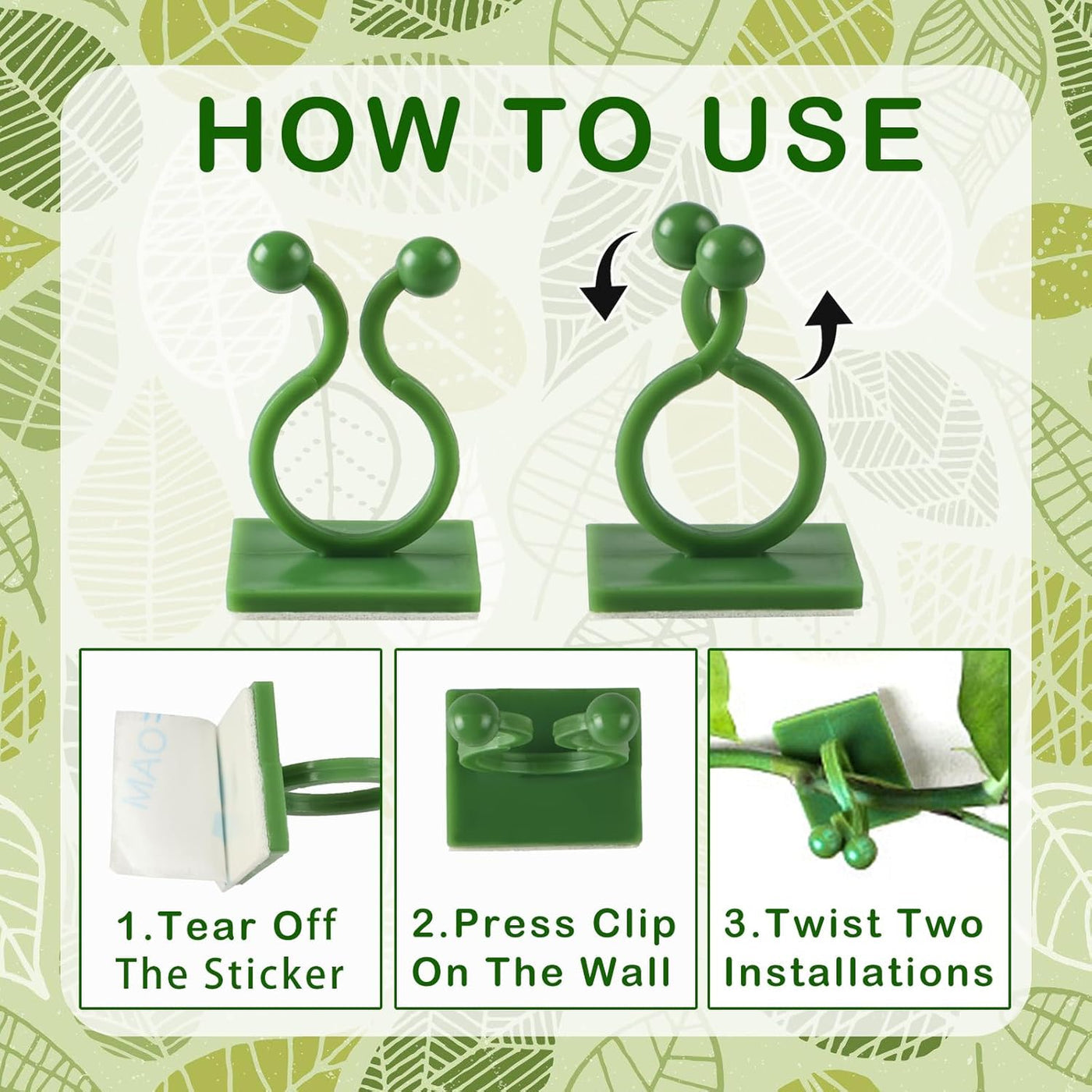 Plant Climbing Self Adhesive Wall Clips [60 Clips Set]