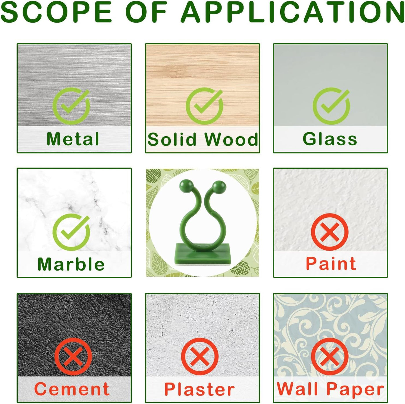 Plant Climbing Self Adhesive Wall Clips [60 Clips Set]