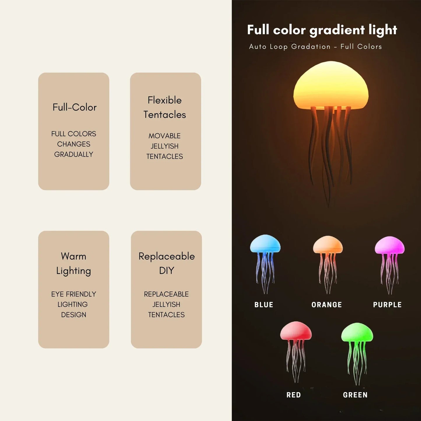 AquaGlow™ Jellyfish Lamp